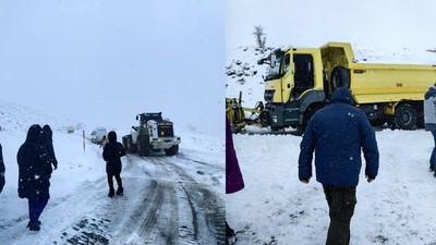 Kardan dolayı mahsur kalan kafile Hakkari’den ayrıldı