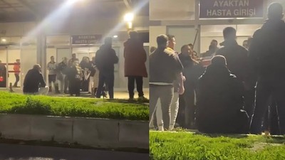 İstanbul'da hastane kapısında birbirine girdiler! O anlar kamerada