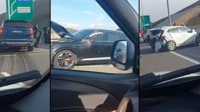 Kuzey Marmara Otoyolu'nda zincirleme kaza! 8 aracın karıştığı kazada 4 kişi yaralandı