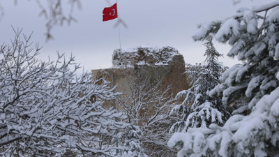 Harput'a kar yağdı, ortaya kartpostallık görüntüler çıktı