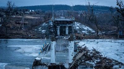 Ukrayna'nın Donetsk bölgesinde savaşın izleri