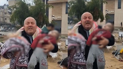 İsrail'in öldürdüğü 2 bebeği kucağına alıp "Bu çocuklar ne yaptı?" diye sordu