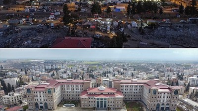 Depremlerde yıkıma uğrayan Adıyaman 1 yıl sonra yeniden görüntülendi