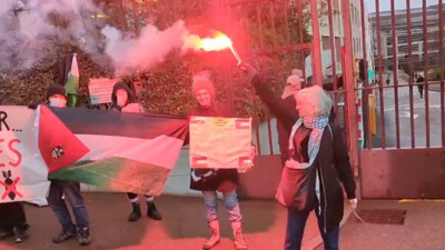 İsrail'e silah gönderen Fransız firma protesto edildi