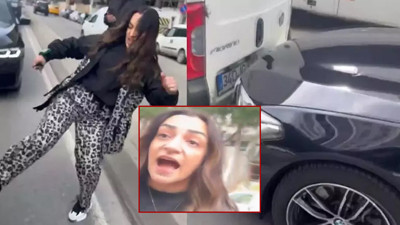 Kartal'da kadın sürücü terör estirdi! Çarptığı aracı tekmeledi, arabayla yolunu kesip tehditler savurdu
