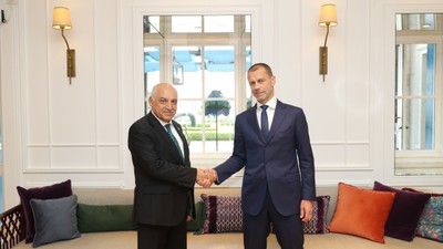 UEFA Başkanı Ceferin, TFF Başkanı Büyükekşi ile bir araya geldi