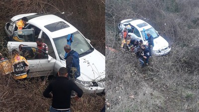 Tokat'ta otomobil tarlaya uçtu: 3 yaralı