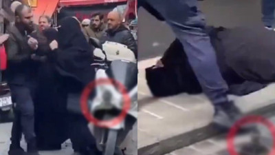 Fatih'te çarşaflı kadını sokak ortasında darp eden şahıs tutuklandı