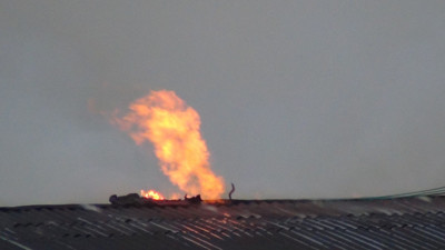 Kars'ta bulunan 4 katlı otelde korkutan bir yangın meydana geldi