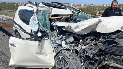 Uşak'ta meydana gelen trafik kazasında baba ve kızı yaralandı