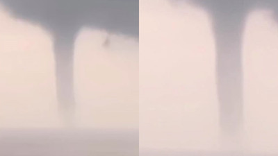 İzmir Foça açıklarında dev hortum