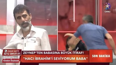 Zahide Yetiş'in programında canlı yayında babadan kızına şiddet!