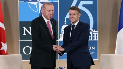 Cumhurbaşkanı Erdoğan, Fransa Cumhurbaşkanı Macron ile bir araya geldi