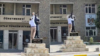 Elazığ'da Atatürk heykeline taşlı saldırı!