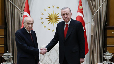 Cumhurbaşkanı Erdoğan, Beştepe'de Bahçeli'yi kabul etti