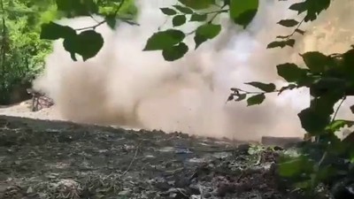 Ruhsatsız işletilen maden ocağı dinamitle imha edildi