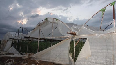 Antalya'da hortum çıktı: Seralar ve evler hasar aldı