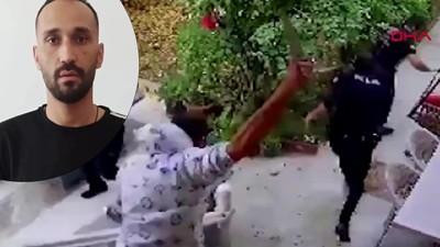 Konya'da polise bıçaklı saldırı kamerada! Zanlının sabıkası kabarık çıktı