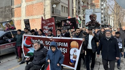 Malatya'da Trump'ın Gazze açıklamalarına protesto