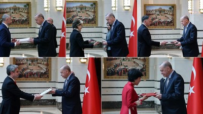 Beş ülkenin büyükelçisinden Cumhurbaşkanı Erdoğan'a güven mektubu