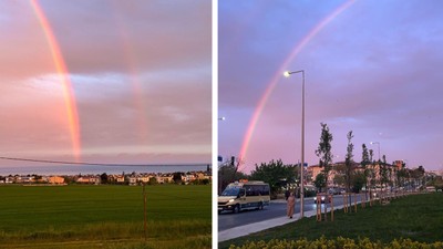 İstanbul’da gökkuşağı ve günbatımı mest etti