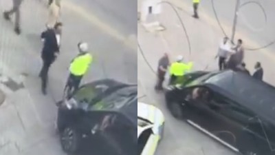 CHP Milletvekili Adnan Beker’in şoförü, polis memurunun üzerine araç sürdü