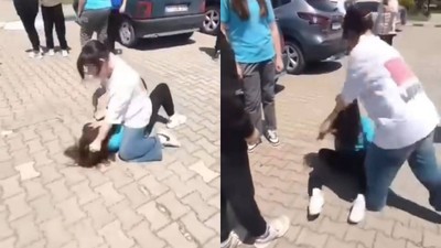 Akran zorbalığı kamerada: Saçından tutup yerde sürükledi
