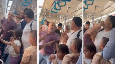 Marmaray'da yanında iki çocuğu olan babaya yumruk! Burnu kırıldı, kanlar içinde kaldı