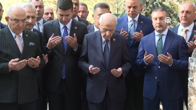 Devlet Bahçeli, Alparslan Türkeş'in kabrini ziyaret etti