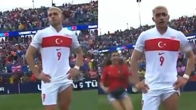 Maç bitiminde Barış Alper'e şok! Bir kadın sahaya atlayıp sarıldı