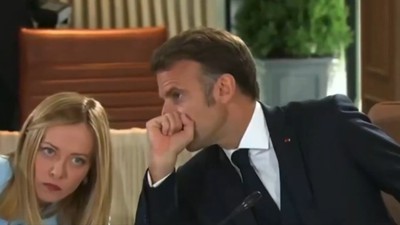 G7'de ilginç anlar: Macron Meloni'ye ne dedi?