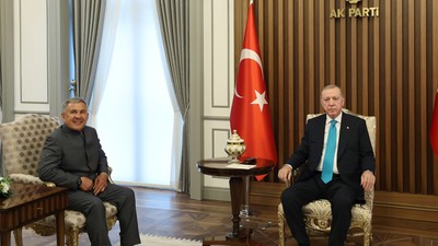 Cumhurbaşkanı Erdoğan, Tataristan Cumhuriyeti Reisi Minnihanov'u kabul etti