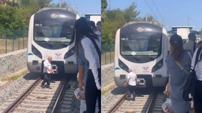 Bakırköy'de raylarda duran yavru kediyi fark eden makinist treni durdurdu