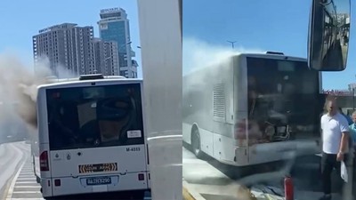 Beylikdüzü’nde metrobüsün motor kısmında çıkan yangın söndürüldü