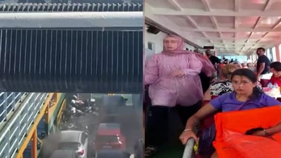Marmara Adası'nda büyük panik! 200 kişilik feribotta yangın çıktı