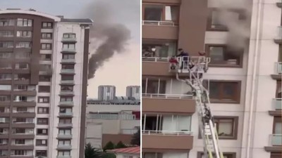 Ankara'da yangın: Binada mahsur kalanlar var
