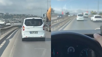 Hasta taşıyan ambulansa yol vermeyen şahıs kamerada