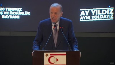 Cumhurbaşkanı Erdoğan KKTC'de Açılış ve Temel Atma Töreni'nde konuşuyor