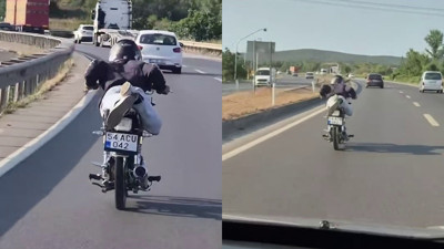 Tehlikeli şov pahalıya patladı: Motoru bağlandı, ehliyeti gitti