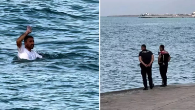 Polisten kaçan şahıs denize girdi, yorulunca kıyıya çıkarak teslim oldu