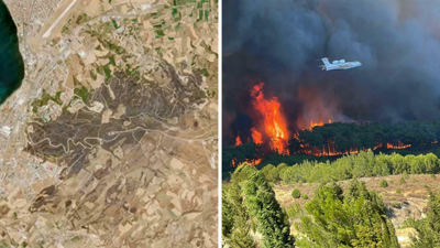 Çanakkale orman yangınının zararı uydudan görüntülendi