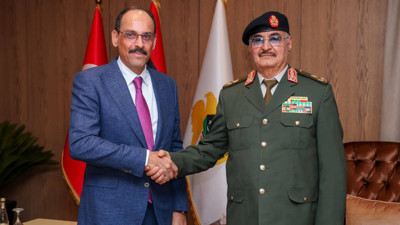 MİT Başkanı Kalın'dan Libya ziyareti: Halife Hafter ile görüştü