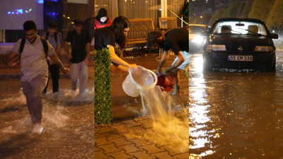 Samsun'da sağanak yağış: Atakum'da ev ve iş yerlerini su bastı