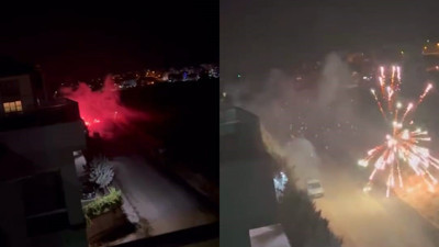 Araçtan atılan havai fişek yangına yol açtı