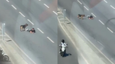 Bulvar yolunda sürünerek ilerledi, kimse anlam veremedi
