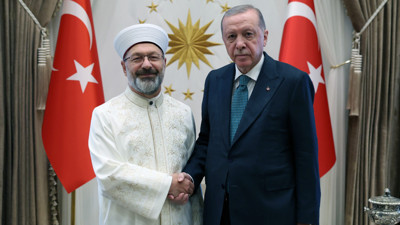 Ali Erbaş'tan Cumhurbaşkanı Erdoğan'a veda ziyareti