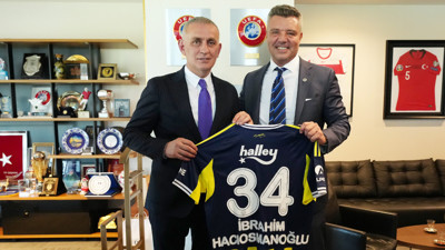 Fenerbahçe Başkanı Sadettin Saran, TFF Başkanı Hacıosmanoğlu'nu ziyaret etti