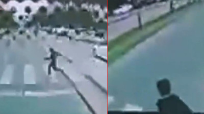 Yola fırlayan çocuk, şoförün refleksi sayesinde kurtuldu