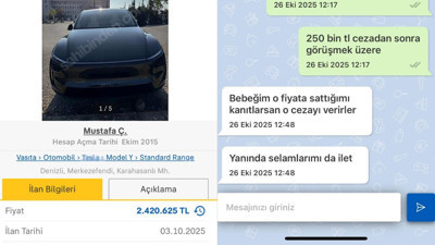 Otomobilini güncel fiyatının üzerinde satmaya çalışan kişiye 279 bin lira ceza