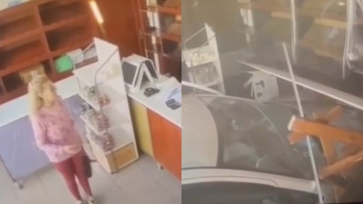 Fırına dalan otomobil ortalığı savaş alanına çevirdi: O anlar kamerada